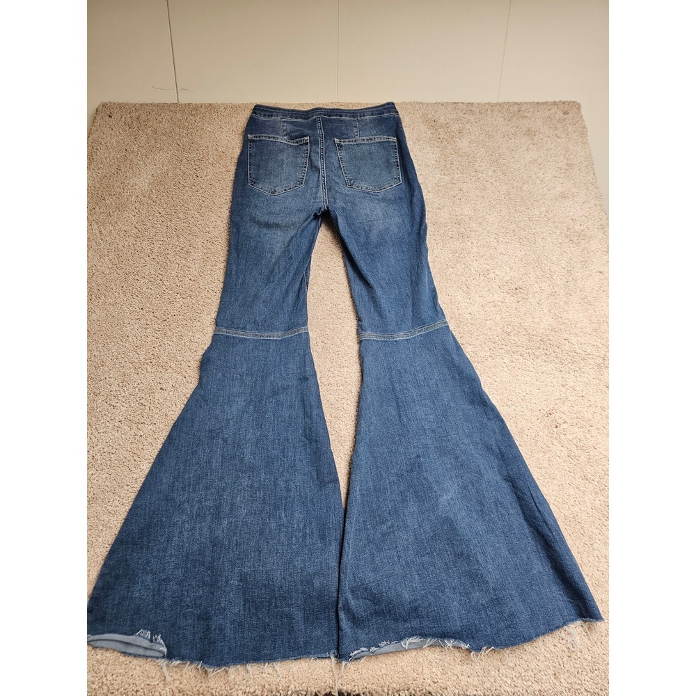 Free People Just Float On Flare Jeans Blue Medium Wash Denim Bell Bottoms 28 - Picture 6 of 7